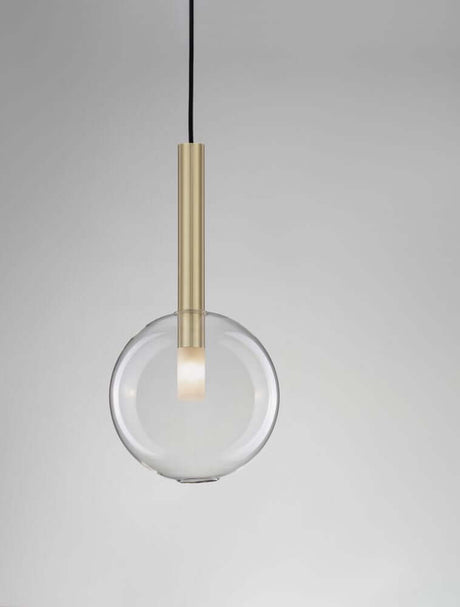 Amelia Pendelleuchte Ø 20cm, elegante Nova Luce Pendellampe mit Glas und goldfarbenem Design