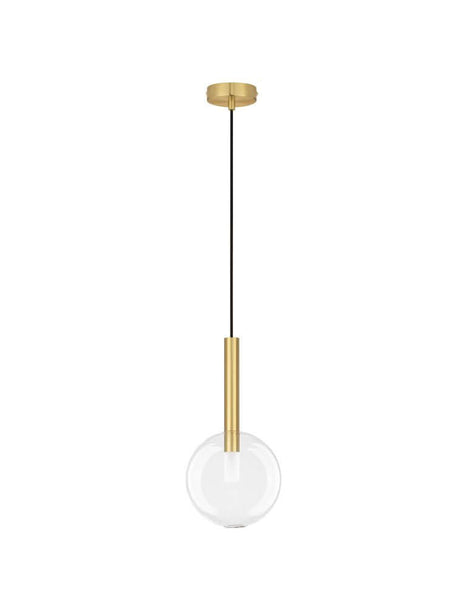 Amelia Pendelleuchte Ø 20cm von Nova Luce, elegante goldene Pendellampe mit Glas für stilvolle Raumgestaltung