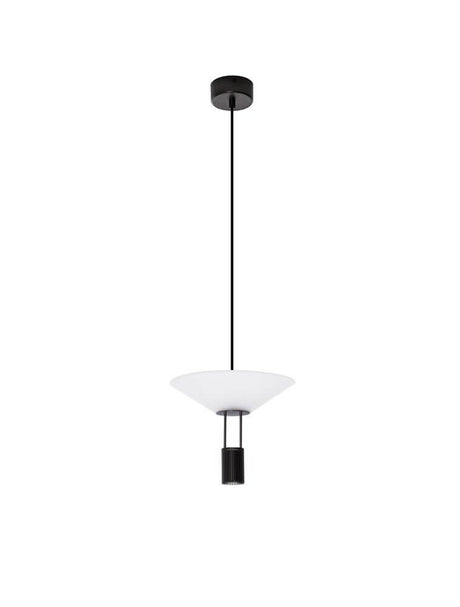 Anafi LED pendant light Ø 22cm indirect in a modern design with steel and glass elements.