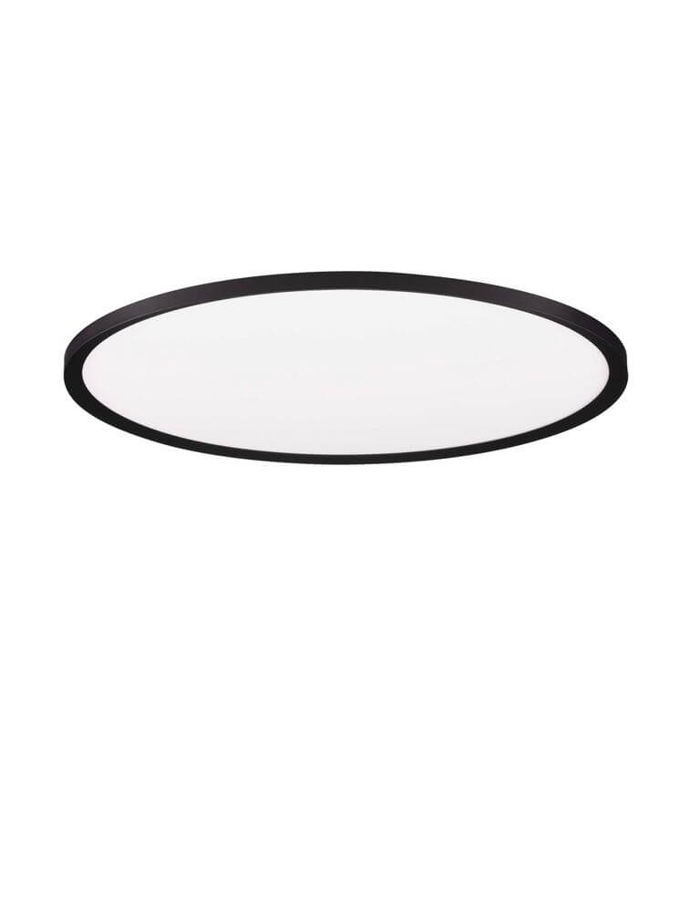 Aoton Deckenleuchte Ø 60cm Rund 3000K in modernem Design mit schwarzem Rahmen und weißem Diffusor.