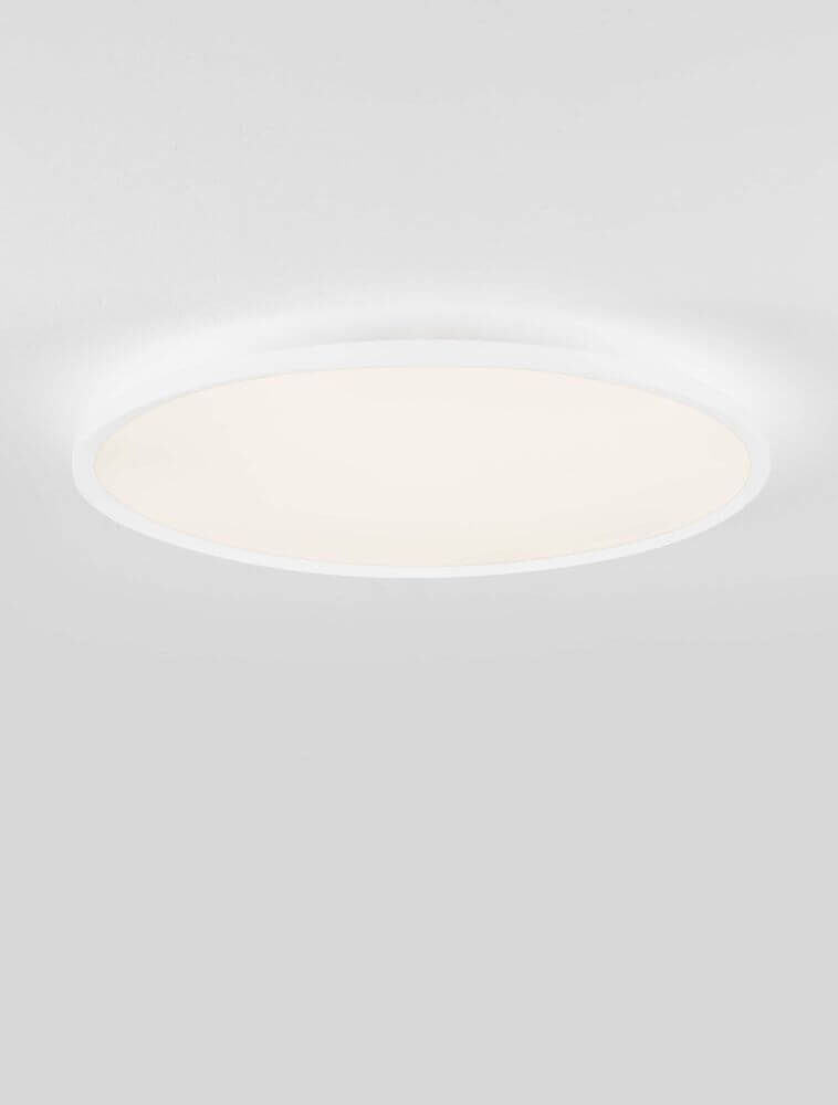 Aoton Deckenleuchte Ø 60cm Rund 3000K in minimalistischer runder Form mit heller Lichtdiffusion.