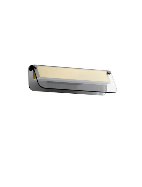 Apnea LED Wandleuchte 3000K, moderne Wandlampe aus schwarzem Aluminium und Glas mit warmweißem Licht
