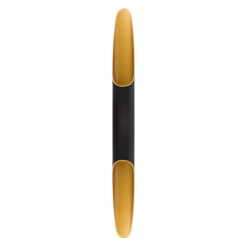 Apo 80 LED-Wandleuchte mit schwarz-goldenem Design, dimmbar und modernes Alugehäuse.