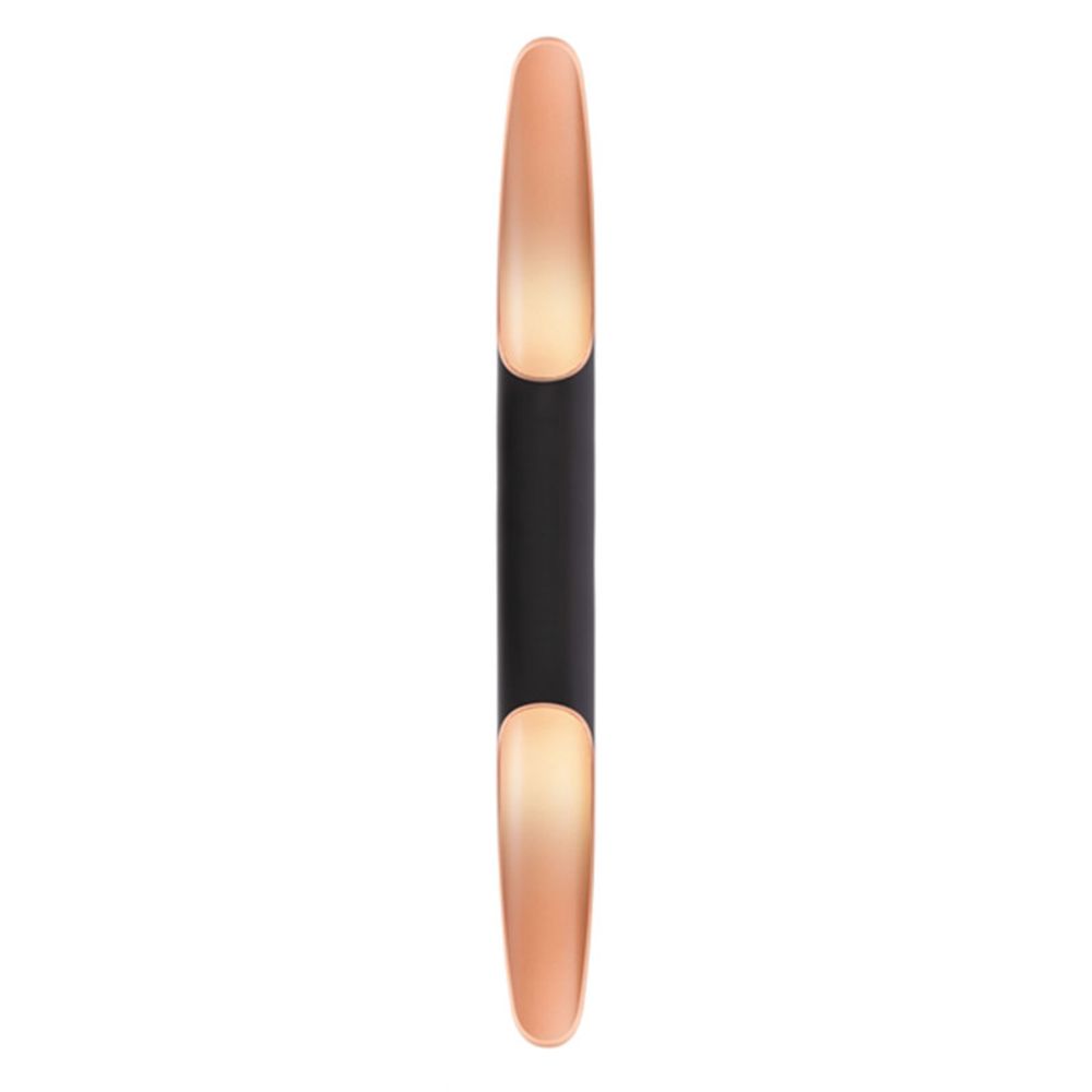 Stylische Apo 80 LED-Wandleuchte in schwarz mit goldfarbenen Akzenten, dimmbar und modernes Design.