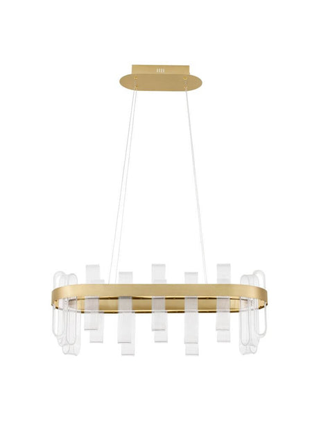 Argo LED pendant light 80 cm in gold and transparent design, ideal for stylish living spaces.