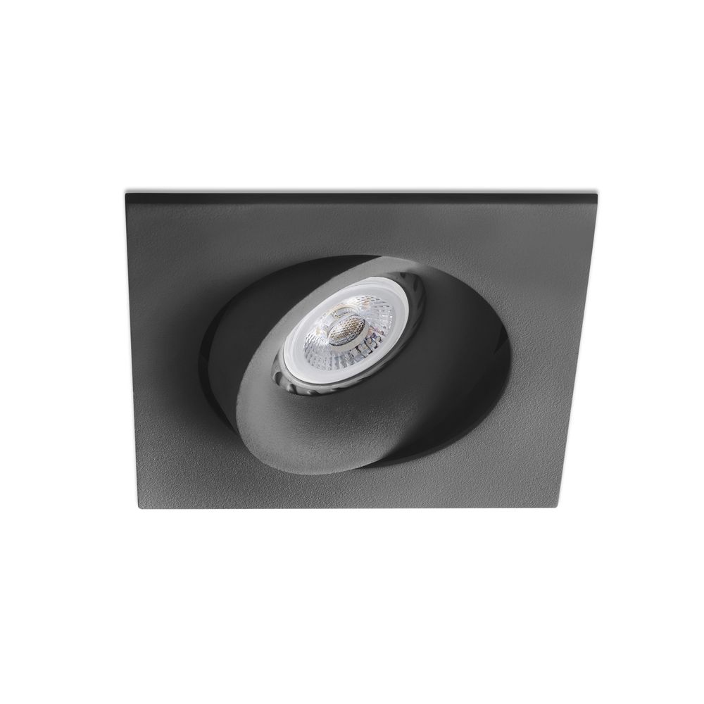 Argon Einbaustrahler Quadratisch Schwarz - quadratische Deckeneinbauhalterung aus Aluminium in Schwarz.