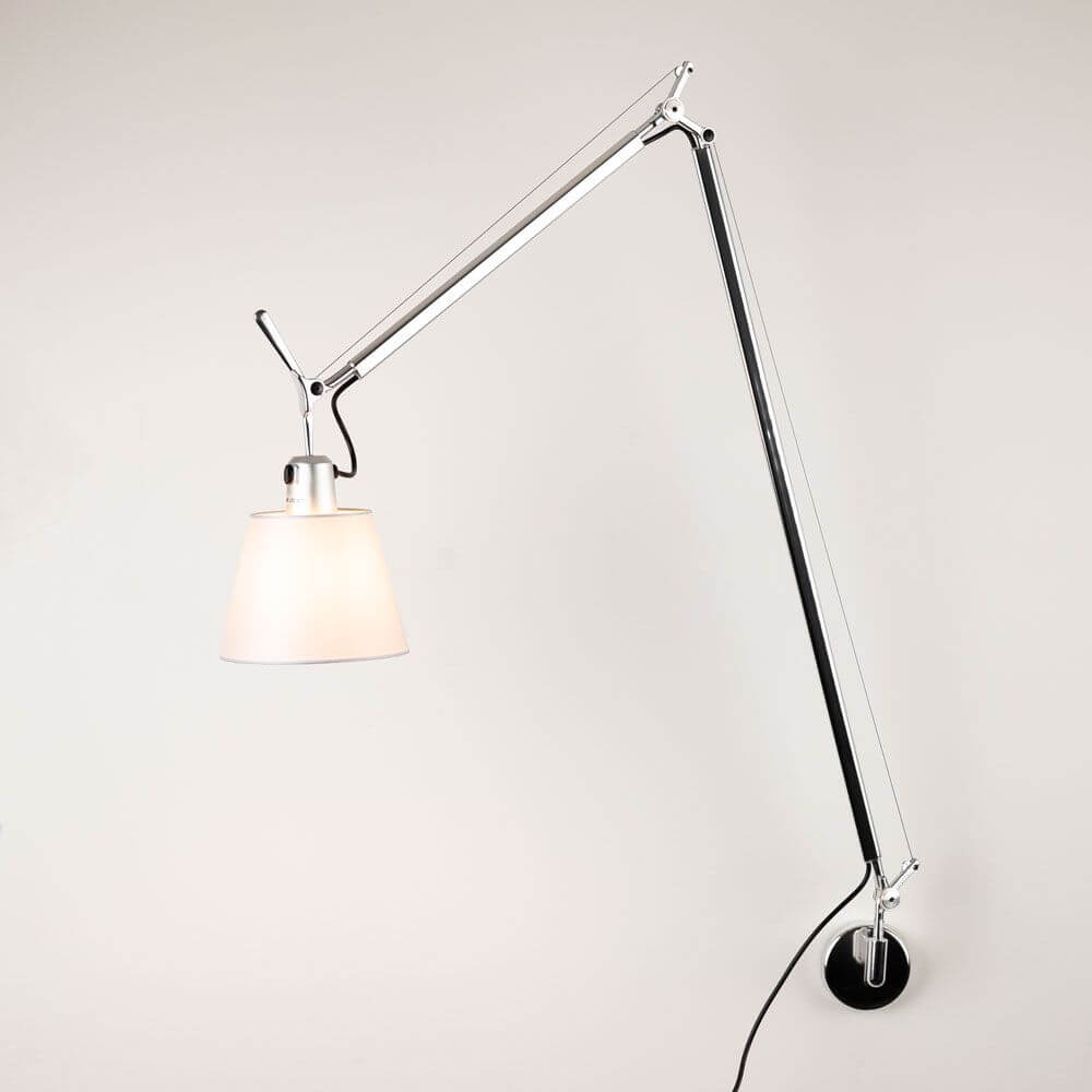 Artemide Tolomeo Basculante Parete Wandlampe Ø 18cm mit verstellbarem Arm und Schalter.