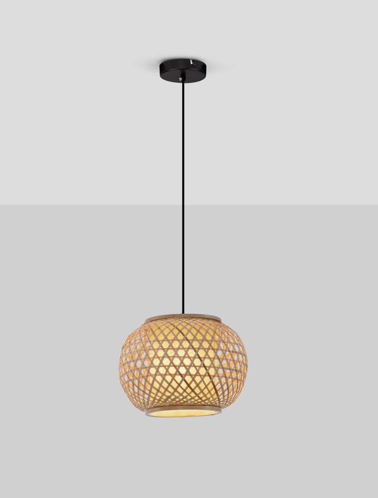 Asma Pendelleuchte Ø 30cm in modernem Design, schickes geflochtenes Gehäuse und warmes Licht.