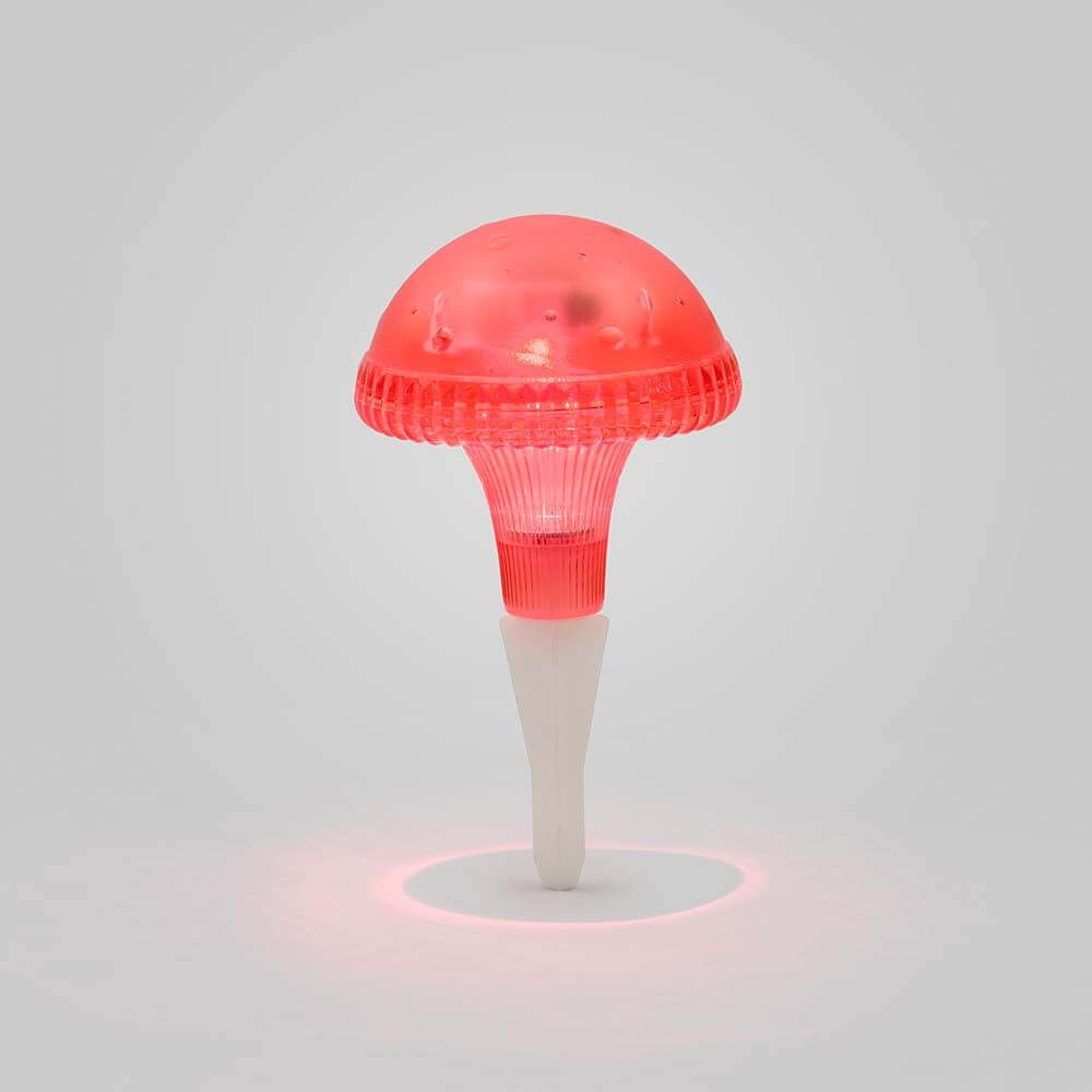 Assisi Champignon Lampe Solaire LED Rouge en rouge éclatant, idéale pour la décoration dans le jardin et les espaces extérieurs.