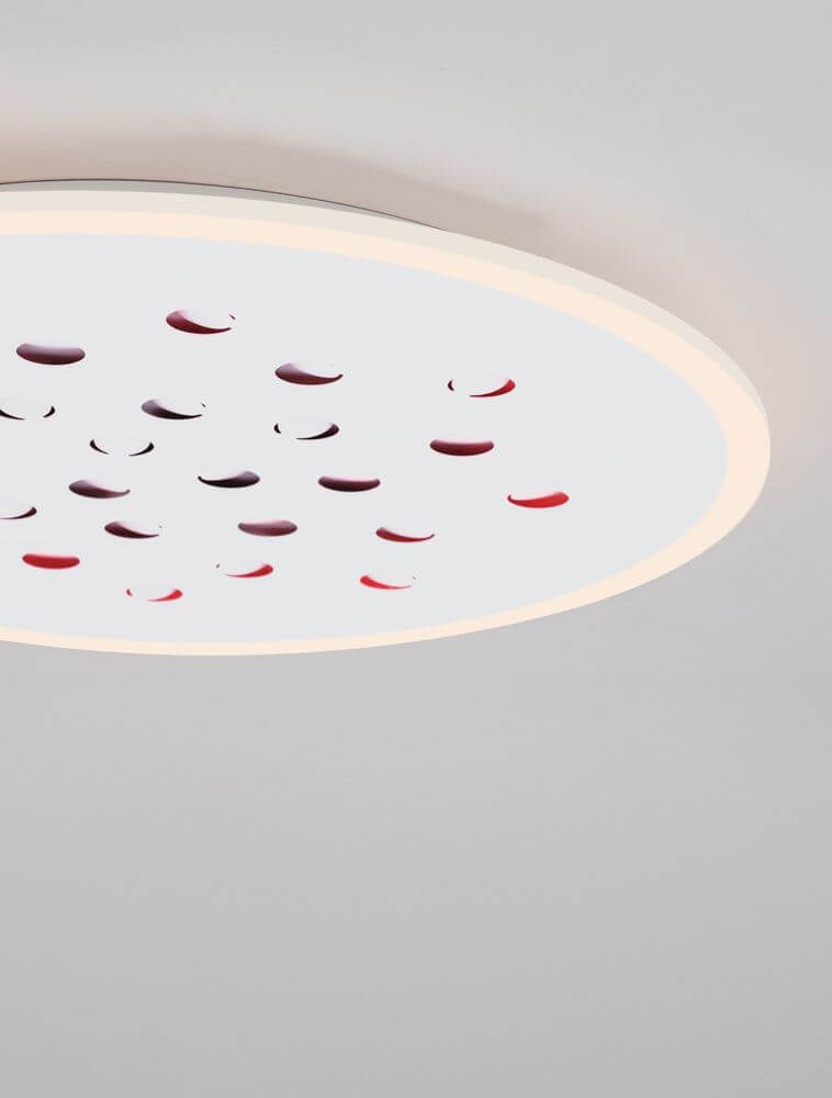 Astro LED Deckenleuchte 3000K Weiß mit modernen kreisförmigen Designs und sanfter Beleuchtung.