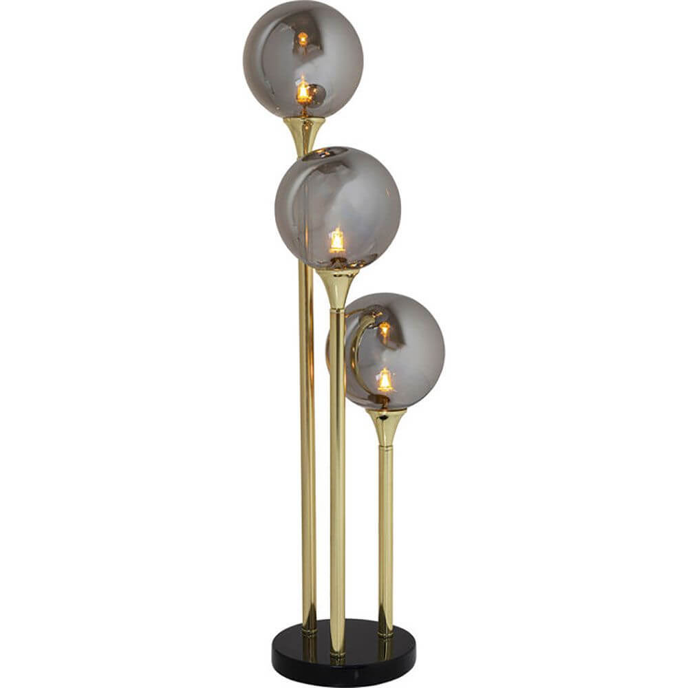 Schöne Tischleuchte Al Capone Tre 82,5cm mit drei verschiedenen Lichtquellen und eleganten Materialien.