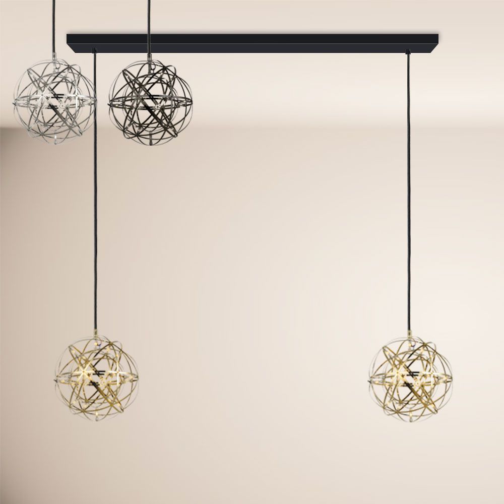 s.luce Atom LED Esstisch-Pendelleuchte 2 bis 5-flammig Balken 160cm