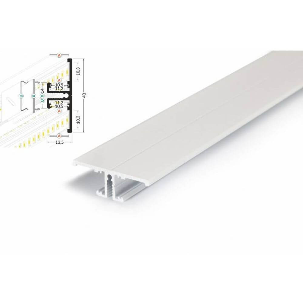 Aufbau-Wandprofil T-Form 200cm Weiß für LED-Strips zur professionellen LED-Installation.