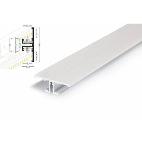 Aufbau-Wandprofil T-Form 200cm Weiß für LED-Strips zur professionellen LED-Installation.
