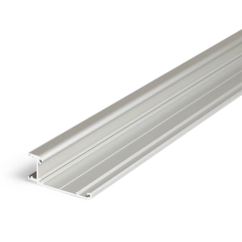 Aufbau-Wandprofil schräg 200cm Alu-eloxiert ohne Abdeckung, Aluminium-Profil für LED-Strip-Installationen.