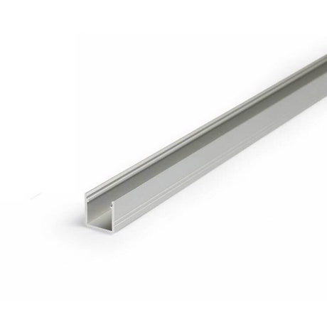 Aufbauprofil micro 200cm Alu-eloxiert ohne Abdeckung für LED-Strips in Silber, ideal für professionellen LED-Einbau.