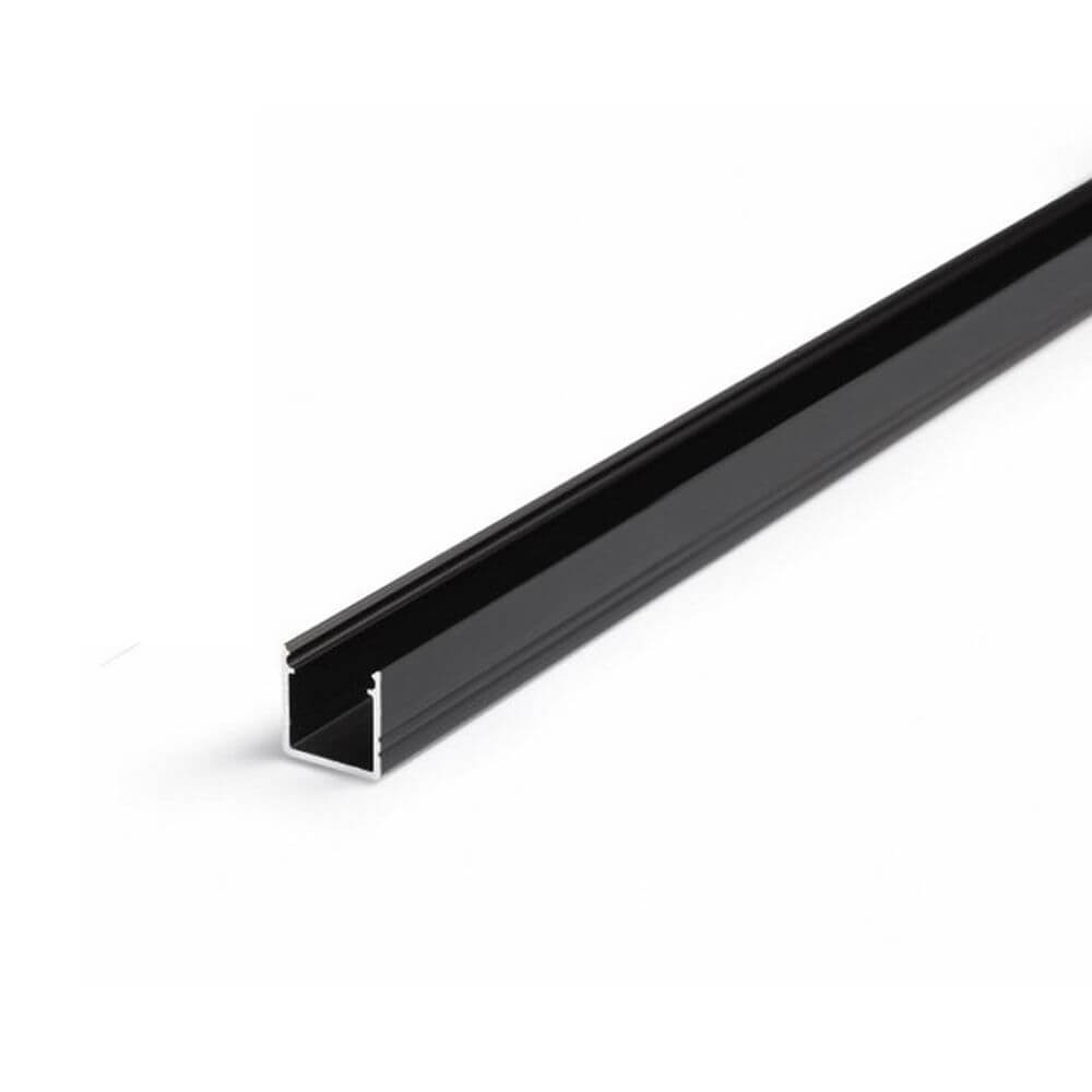 Aufbauprofil micro 200cm Schwarz ohne Abdeckung für LED-Strips