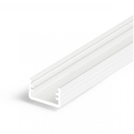 Overfladeprofil mini 200cm hvid uden afdækning for LED-Strips i hvid aluminium, ideel til LEDsystemer.