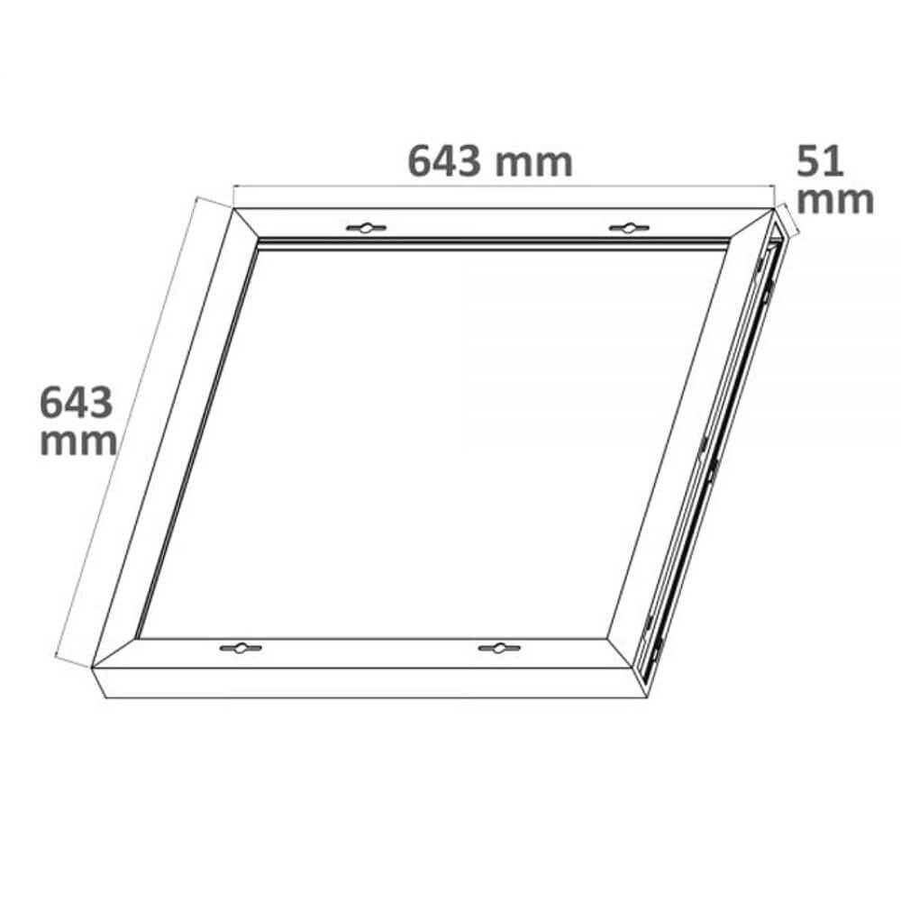 Aufbaurahmen Weiß für LED Panel 625