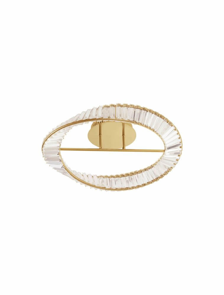 Aurelia LED Deckenleuchte Ø 60cm 3500K- elegante Deckenleuchte in Gold mit Kristallelementen.