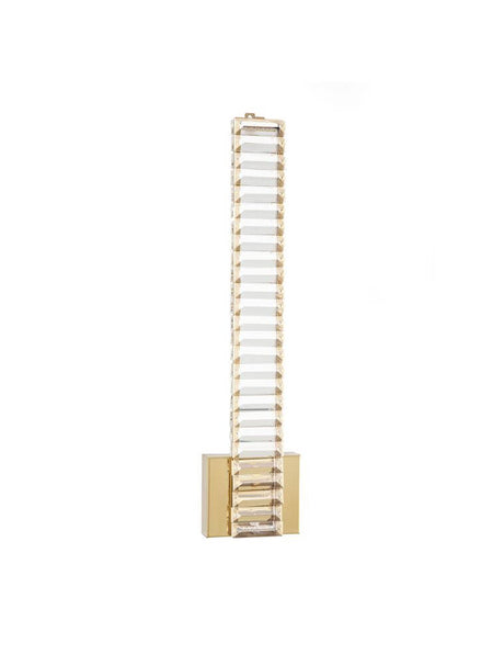 Aurelia LED Væglampe 3500K guld med klar krystal og elegant guldfarvet metal.