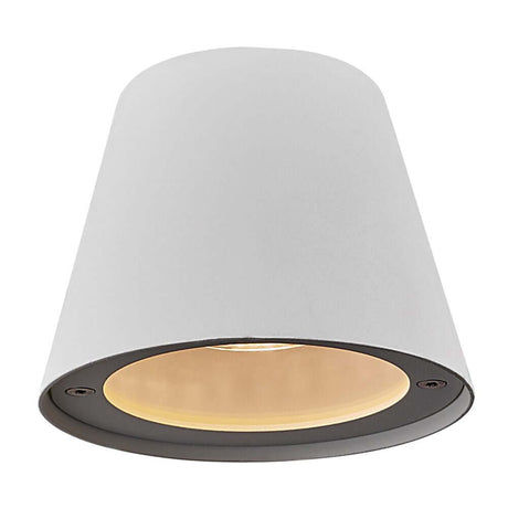 Außenwandlampe Aleria IP44 moderne Außenleuchte in Weiß mit stilvollem Lichtaustritt