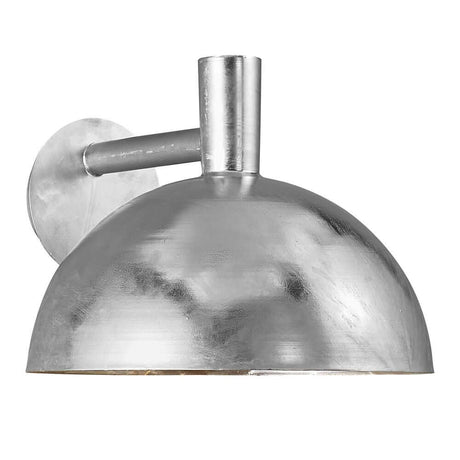 Außenwandlampe Arki 35 IP54 verzinkt mit kuppelartigem Lampenschirm im minimalistischen Architektenlampen-Design