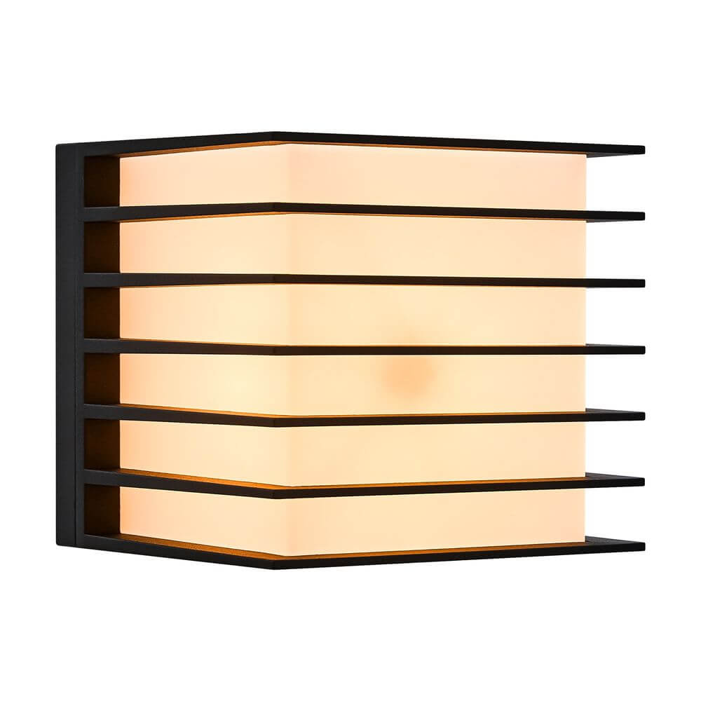 Außenwandlampe Fluctus 13 IP44 mit modernem kubistischen Design und sanftem Licht für Außenbereiche.