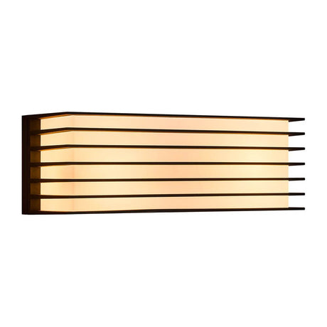 Außenwandlampe Fluctus 28 IP44, moderne Außenbeleuchtung mit Metalllamellen und warmem, diffusem Licht