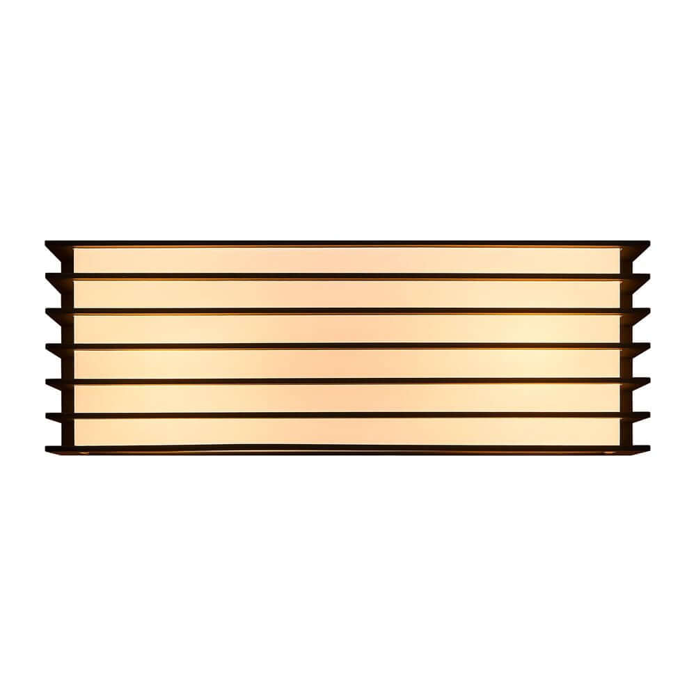 Außenwandlampe Fluctus 28 IP44 mit modernem, kubistischem Design und metallenen Lamellen.