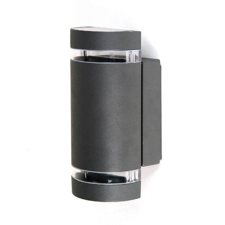 Außenwandlampe Focus IP44 Anthrazit - elegante Wandbeleuchtung aus gebürstetem Metall mit seitlichem Lichtschlitz.