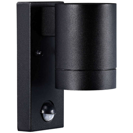 Außenwandlampe Tin Maxi Sensor IP54 mit Bewegungssensor, moderne schwarze Wandleuchte für Außenwand und Terrasse