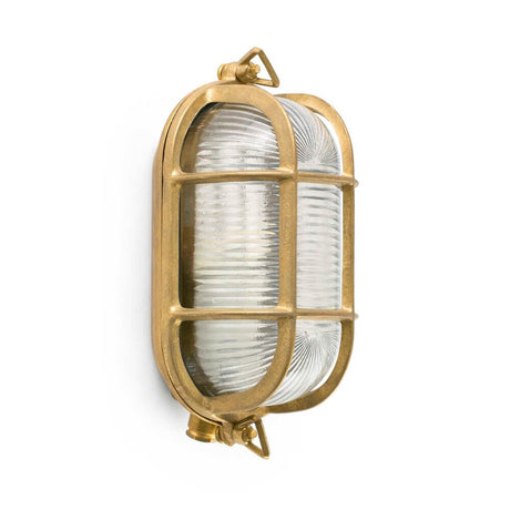 CABO outdoor wall light IP65 brass coastal lamp saltwater on the wall with clear glass.