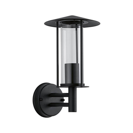 Außenwandleuchte Classic Dunkelgrau Metall Glas - elegante Wandleuchte mit klarem Glasschirm.