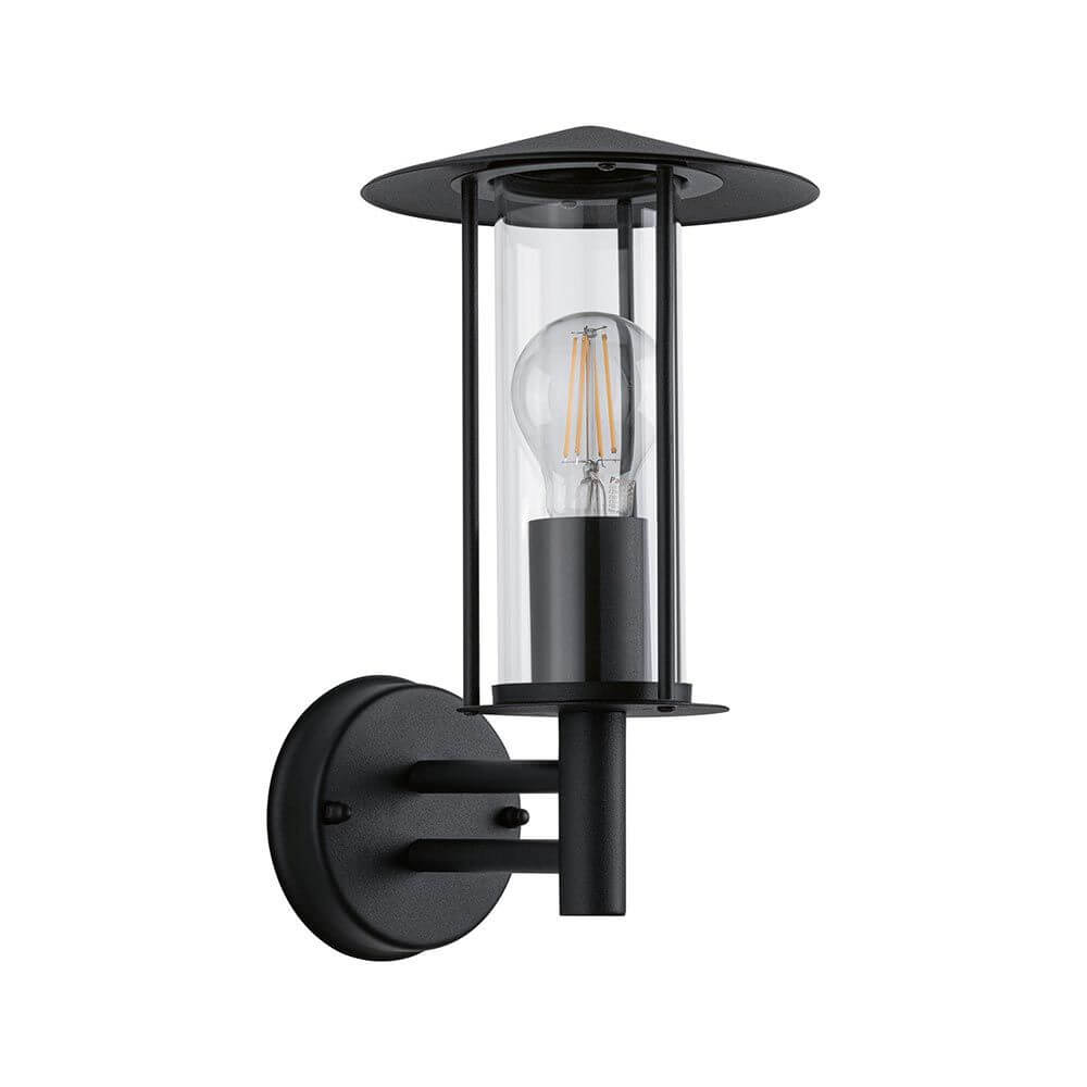 Außenwandleuchte Classic Dunkelgrau Metall Glas mit klarem Glasschirm und modernem Design