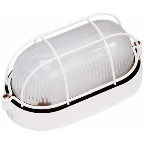 ESTAY-P outdoor wall light IP44 white in a white housing with protective grille