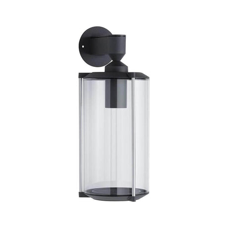 Außenwandleuchte Klassik Ø 16cm Glas Grau - elegante und nostalgische Außenbeleuchtung mit klaren Glasschirm.