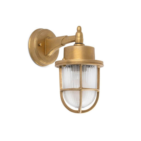 NAHIR outdoor wall light IP44 brass saltwater-resistant made of brass with transparent glass for garden lighting.