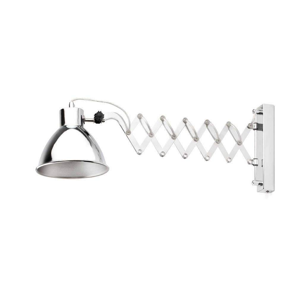 Ausziehbare Wandleuchte PETRA Chrom mit elegantem Design und verstellbarem Arm.