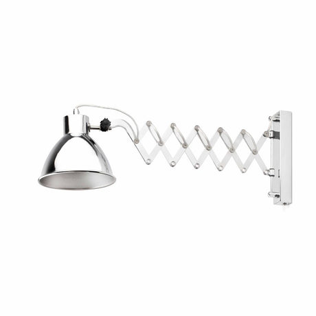 Ausziehbare Wandleuchte PETRA Chrom mit elegantem Design und verstellbarem Arm.
