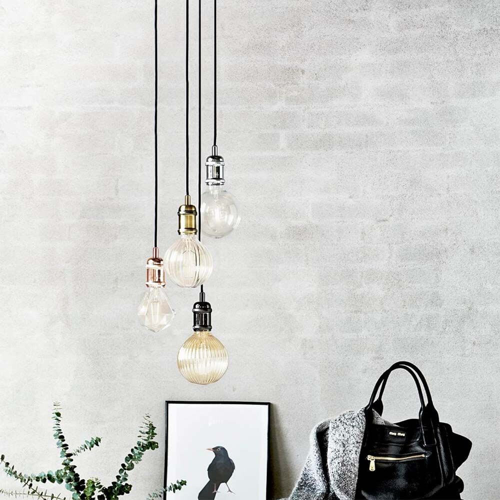Avra Pendelleuchte mit Stoffkabel Messing