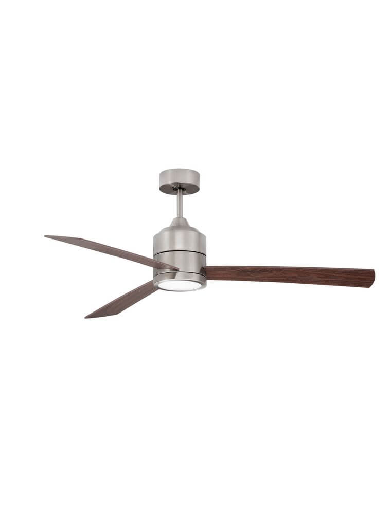 Axel Ventilator Ø 137 in modernem Design mit drei Flügeln aus Holz und Metall, perfekt für zeitgemäße Räume.