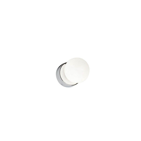 Azos mirror wall light Ø 10cm IP44 chrome, white with a modern design for bathroom lighting