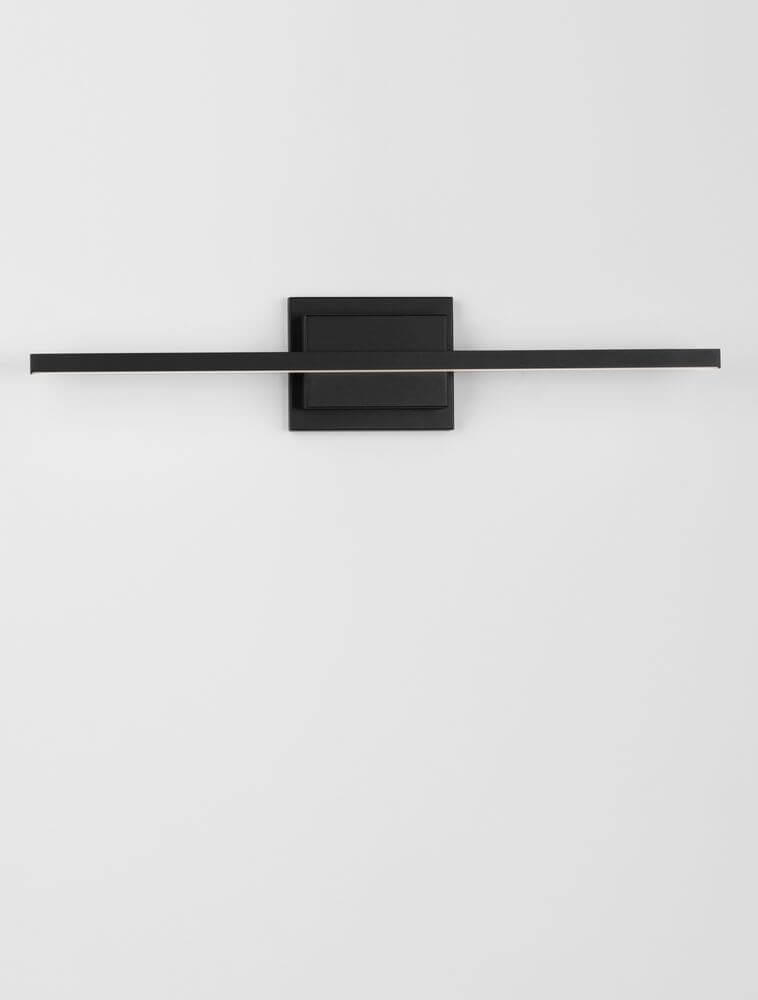Azure LED Wandleuchte 3000K Schwarz in modernem Design an der Wand montiert.