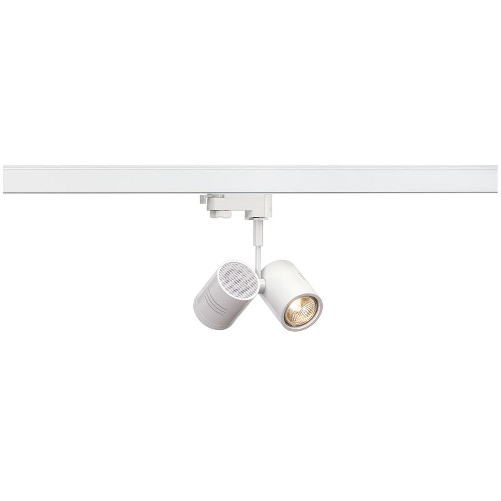 BIMA II Leuchtenkopf Weiß 2xGU10 max. 50W inkl. 3P.-Adapter in modernem Design für Hochvolt-Schienen-System.