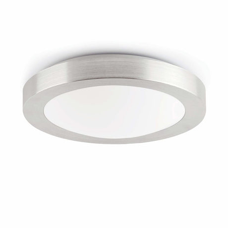 Plafonnier de salle de bains Logos-2 IP44 gris avec un design rond moderne et une finition tendance en gris.