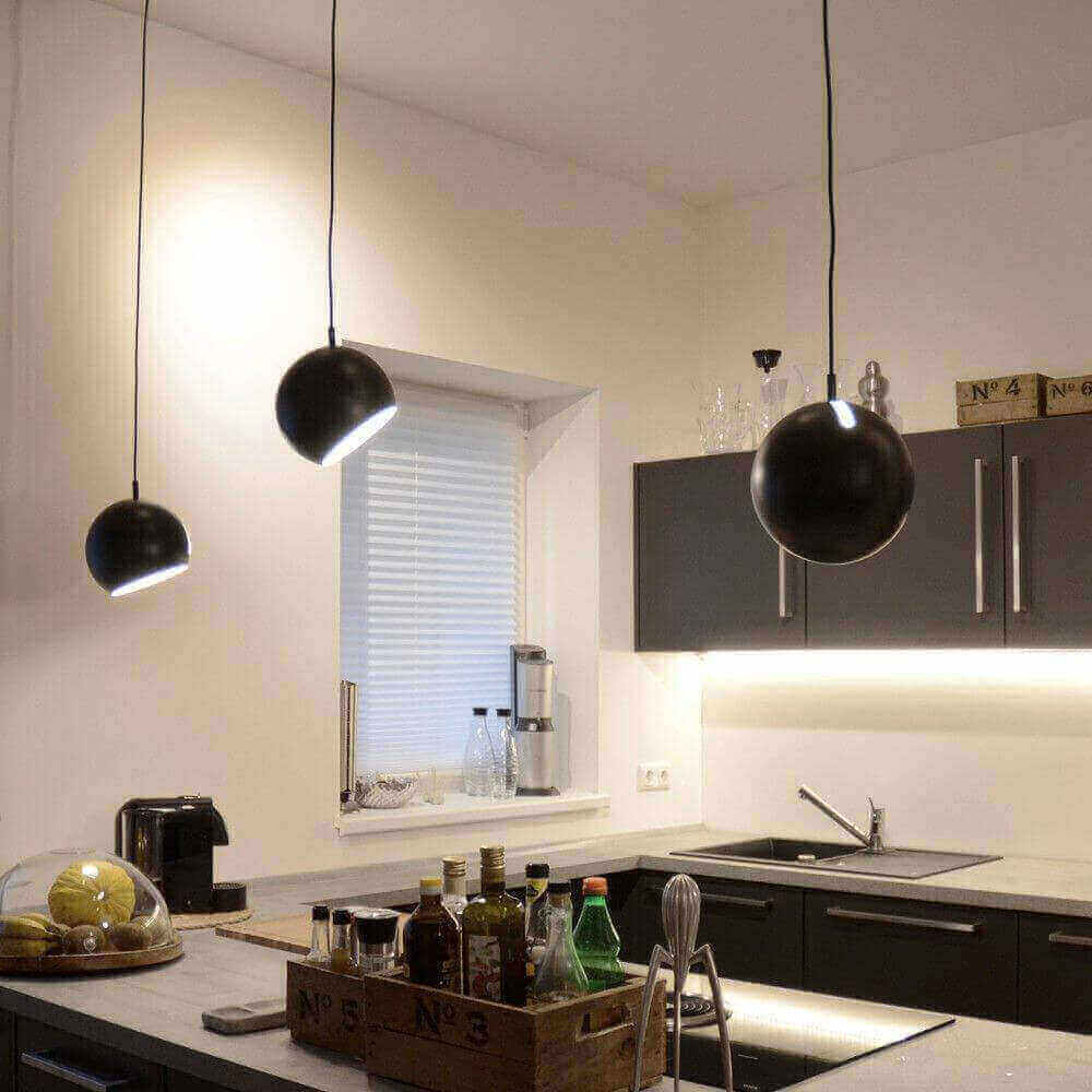 s.luce Ball ruokapöytävalaisin 1-vaiheinen kisko Ø 20cm keskisyöttö