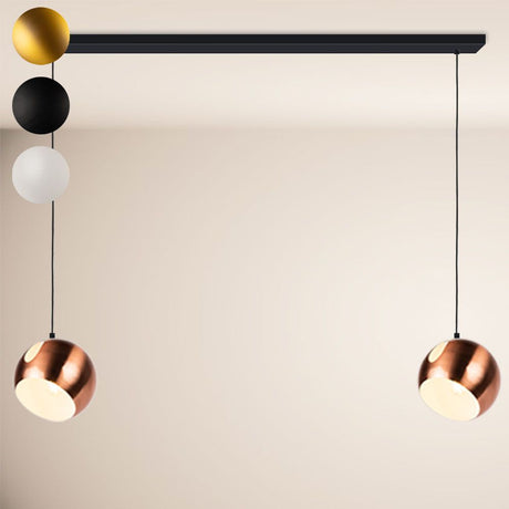 s.luce Ball Esstisch-Hängeleuchte mit goldenen, schwarzen, weißen und kupfernen Lampenschirmen