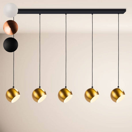 s.luce Ball Metall Esszimmerlampe Kombination Ø 20cm 120cm in modernem Design mit verschiedenen Farbvarianten.