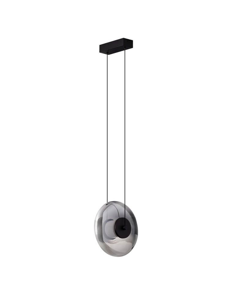Ballet Pendelleuchte Ø 26cm Schwarz in eleganter, moderner Design-Optik mit transparentem Glas und schwarzem Aluminium.